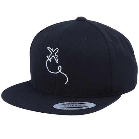 Bacpakr - Zwart snapback Cap - Airplane Black Snapback @ Hatstore
