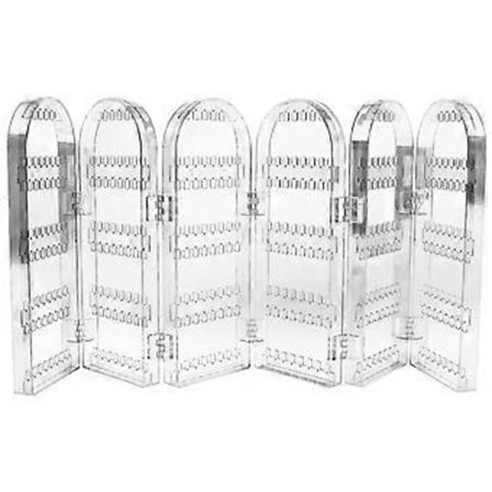 Øredobber Organizer Klar Smykke Display Holder Sammenleggbar Flerlags Smykkelagringsstativ Transparent 65x28cm 1 pakke