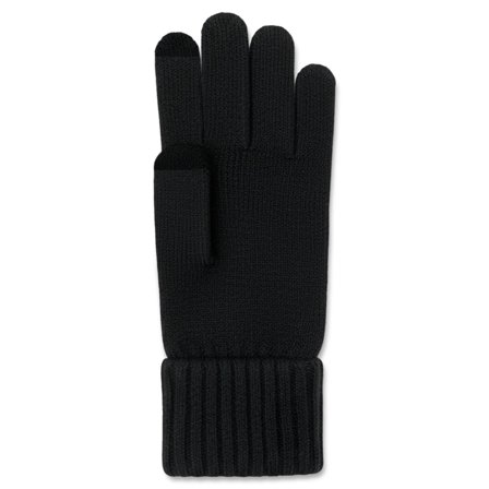 Baltic | Guantes de punto de lana acanalado fino compatibles con pantalla táctil negros para hombres - Guantes de invierno