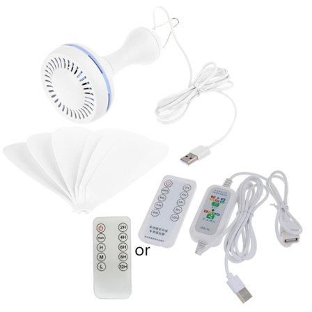16 tum USB-driven takfläkt 4-hastigheter 12-timmars timer Campingfläkt med fjärrkontroll Fläkt för inomhus och utomhusbruk