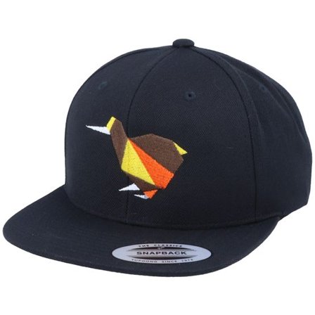 Origami - Svart snapback Keps - Paper Kiwi Bird Black Snapback @ Hatstore