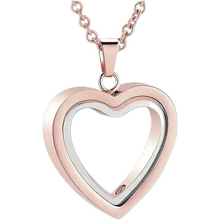 Stilig Ask-anheng, Rosefarge, med kjede, 55 cm, For Aske, Hår eller Parfyme, Aske-kjede, Minnesmykke, Urne, Aske-anheng