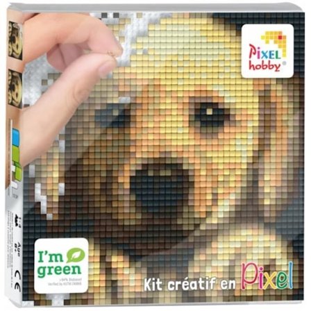 Kreativ sæt - PIXEL - Tavle 12 x 12 cm - Hund - 3D - Blandet - Fra 5 år
