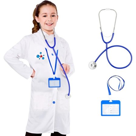 Læge Kostume til Børn, Læge Frakke Karrieredag Klæd Ud Kostume til Små Piger Børn