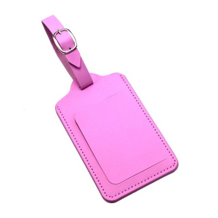 Pink Adresse Læder Læder Bagage Adresse Tag til kuffert