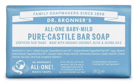 Dr. Bronner's Bar Soap Baby-Mild Neutral, Skincare, Kropspleje, Bodyshampoo