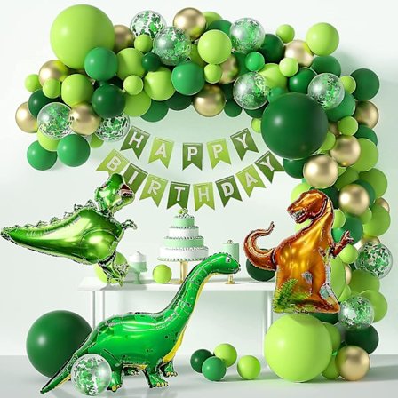 Dinosaur Party Ballon Girland Kit - 119 stk Jurassic World Trex Ballon Kit Med Grøn Guld Balloner 4d T-rex Balloner Til Dinosaur Jungle Jurassic