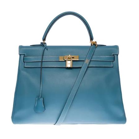 Hermès Vintage Pre-owned Leather handTass , Blauw , unisex , Maat: ONE Size Vintage Tassen