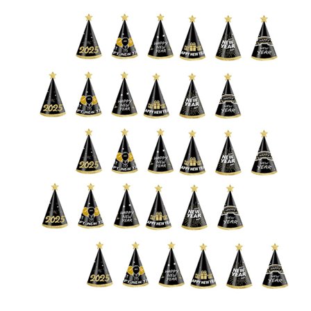 30 stk. Godt Nyttår 2025 Hodeplagg Elegant Partyhatt Papir Fotograferingsrekvisitter