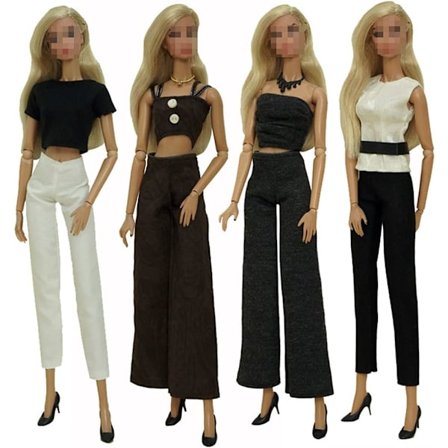 4-delt sæt dukke tøj, tøj og bukser egnet til 29cm