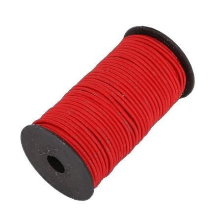 4 mm bredt elastisk bånd, rund elastisk snor Rød 10m