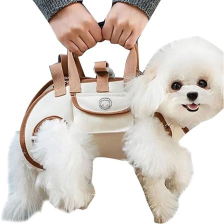 Rygsæk til kæledyr - Hunderygsæk med snackpose - Bærbar justerbar taske til kæledyrsudflugter til beroligende rejser, gåture, træning