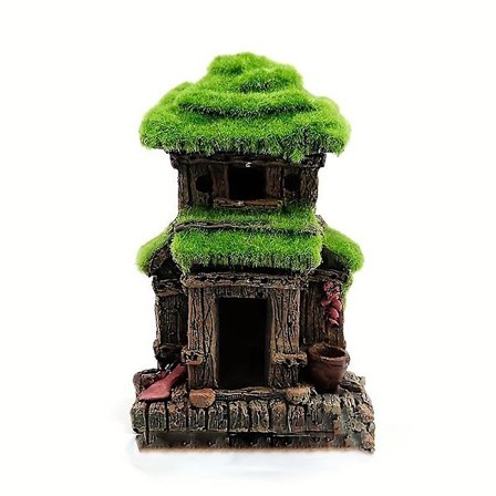 Akvarium Fiske Tank Landskabspleje Flocking Ly Shelter Trærod Lille Hus Rockery Harpiks Håndværk