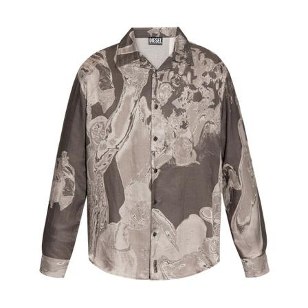Diesel S-Darasy shirt , Grijs , Heren , Maat: L