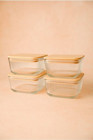 Hermia - Opbevaringsboks-sæt (4 dele) Sana - Transparent - Opbevaringsbeholdere - Fra Homeroom