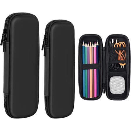 2 Eva -kynäkotelon setti, kantolaukku kynille, kuulakärkikynille, lyijykynille, USB-kaapelille jne., musta