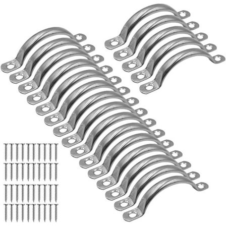 16 stk. skuffegreb i rustfrit stål, skabsgreb, buet greb, med skruer, til køkken, garderobe, skuffe, badeværelse, soveværelse