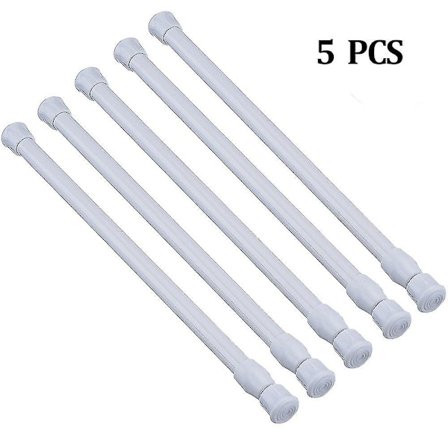 5 Pcs Tension Rods, Cupboard Bars Tensions Rod Curtain Rod 15.7" To 27.5"
