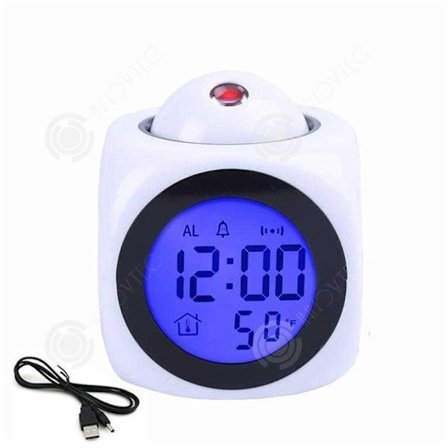 Wake-up projection - INNOVTEC - Digital alarm clock - Temperature display - USB charge - Snooze function