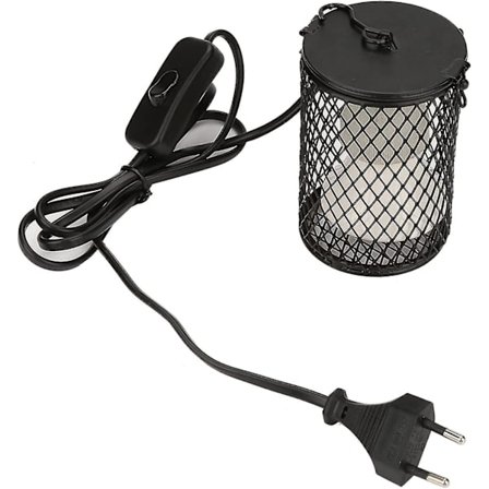Rask frakt kylling varmelampe, 100w terrarium varmelampe keramisk lampebeskytter varmeemitter varmelame med bryter Eu-plugg 220-230v (svart)