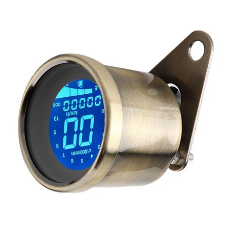 Yleismallinen moottoripyörän LCD-taustavalo nopeusmittari matkamittari kierroslukumittari mittari keltainen kupari