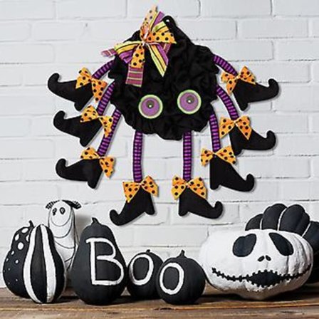 Halloween-dekorasjon Søt Halloween Spiderkrans Dørhengende Dørpynt Inngangsdør