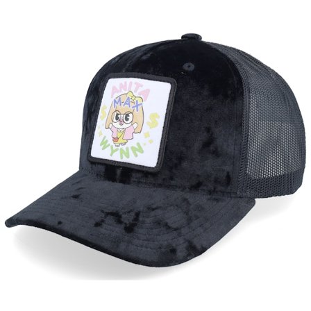 Iconic - Anita Max Wynn Patch Velvet Black Trucker Trucker Black Cap - @ Hatstore