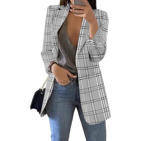 Kvinnor Långärmade Business Jackor Sjal Neck Cardigan Jacka