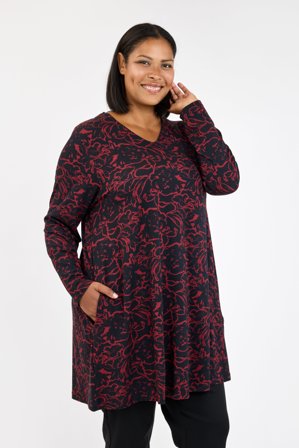 CISO - Tunika - Bordeaux / Sort - Mønstret / Lommer