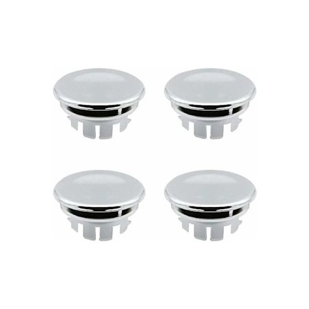 Udskiftning af overløbsprop til vask - Runde overløbsprop til indsatser til vaskeopbevaring (4-pak/krom)