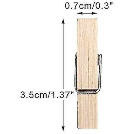 3,5 cm Mini Trekklyper i Tre. 100 stk Treplugger Foto Håndverk Klyper Mini Klesklyper
