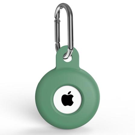 Apple Airtag Hållare Med Karbinhake I Silikon - Mörk Grön Darkgreen Mörk Grön