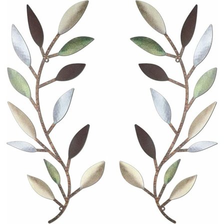 Metall Tre Blad Veggdekor Vinranke Oliven Gren Blad Smijern Veggkunst Scroll Over Seng, Stue, Utendørs Dekor