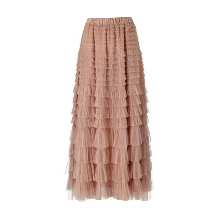 Twinset, Long Flounce Skirt Roze, Dames, Maat:XS,voering