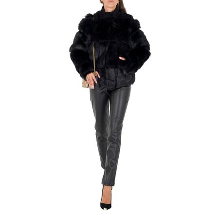 Silvian Heach, Faux Fur Shearling Jackets Zwart, Dames, Maat:S