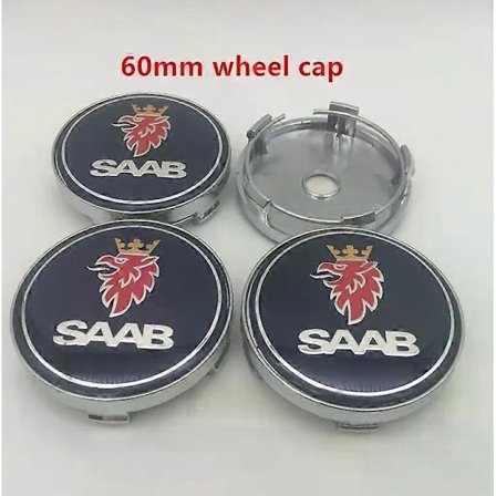 4 st 56mm 60mm 63mm 65mm 68mm SAAB Bil Hjulcentrumkåpa Navkapsel Resin Badge Emblem klistermärke kompatibel Kompatibel med 03 10 BJ SCS 9 3 9 5 - 