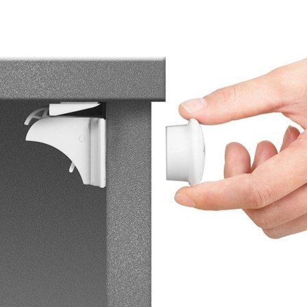 Magnetisk barnsäkerhetsskåpslås 4 lås med 1 nyckel,