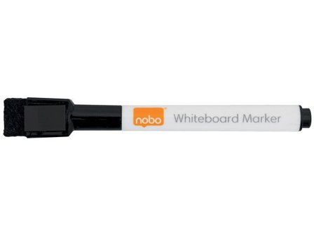 NOBO Whiteboardpenna med sudd Svart - Lyreco - Kontorsmaterial - Pennor - Whiteboardpennor - Rund spets