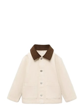 Denim Parka With Contrasting Collar Cream Mango