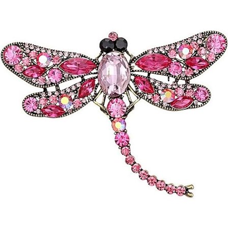 Dragonfly Brosje Pin med Imiteret Krystal Charm Flyvende Insekt Legering Brosje Pin