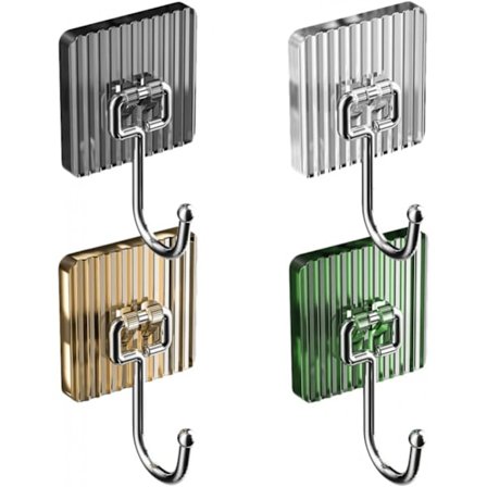 Sturdy Hangers Klädhängare 4 st Väggspikfria Hängande Krokar Självhäftande Väggkrokar Klibbiga Krokar Sömlösa Krokarrens Klädhängare Hängare