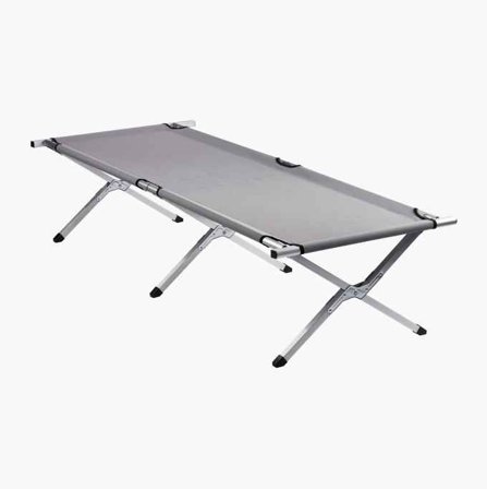 Biltema - Campingseng - Sammenleggbar, Høy Komfort, Aluminium og 450D Polyester, Mål 190 x 64 x 42 cm, inkludert Nylonpose med Bærehåndtak