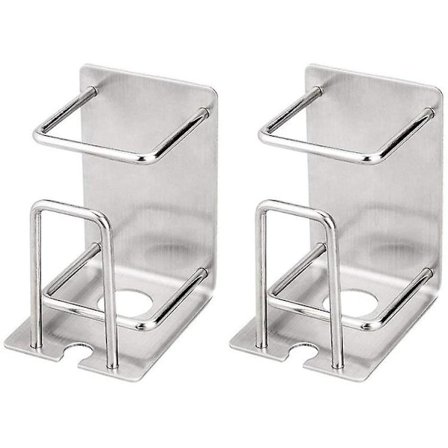 Sett med 2 Tannbørsteholder Selvklebende Veggfeste Rustfritt Stål Koppholder for Baderom