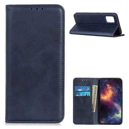 Lompakko-style Aitoa Nahkaa Läppäkotelo For OnePlus 9 Pro - Sininen