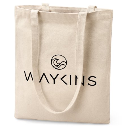 Waykins – Kleine weiße Baumwolltasche für Männer - Tote bags