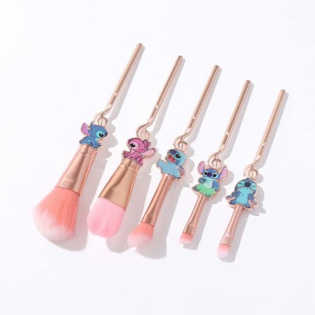 Baby Makeup Borstar Set - 5 Stitch Tema Kosmetiska Borstar Set