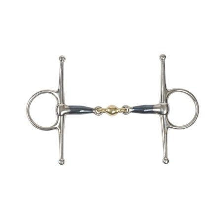 Shires Sweet Iron Lozenge Häst Full Cheek Snaffle Bit 4.5in Blå