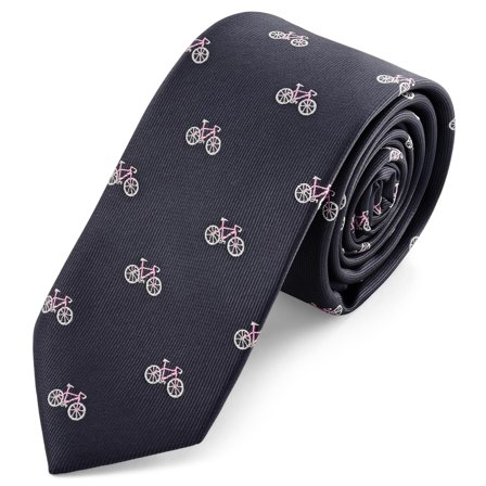 Motos | 6 cm Navy Bicycle Tie for Men - Skinny ties