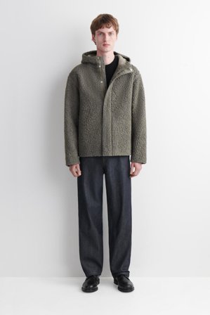 COS Men's Giacca Teddy Con Cappuccio in Marrone