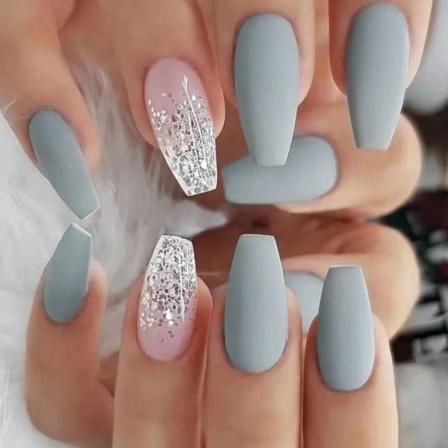 24 stk Fake Nails Short French Ballerina W376